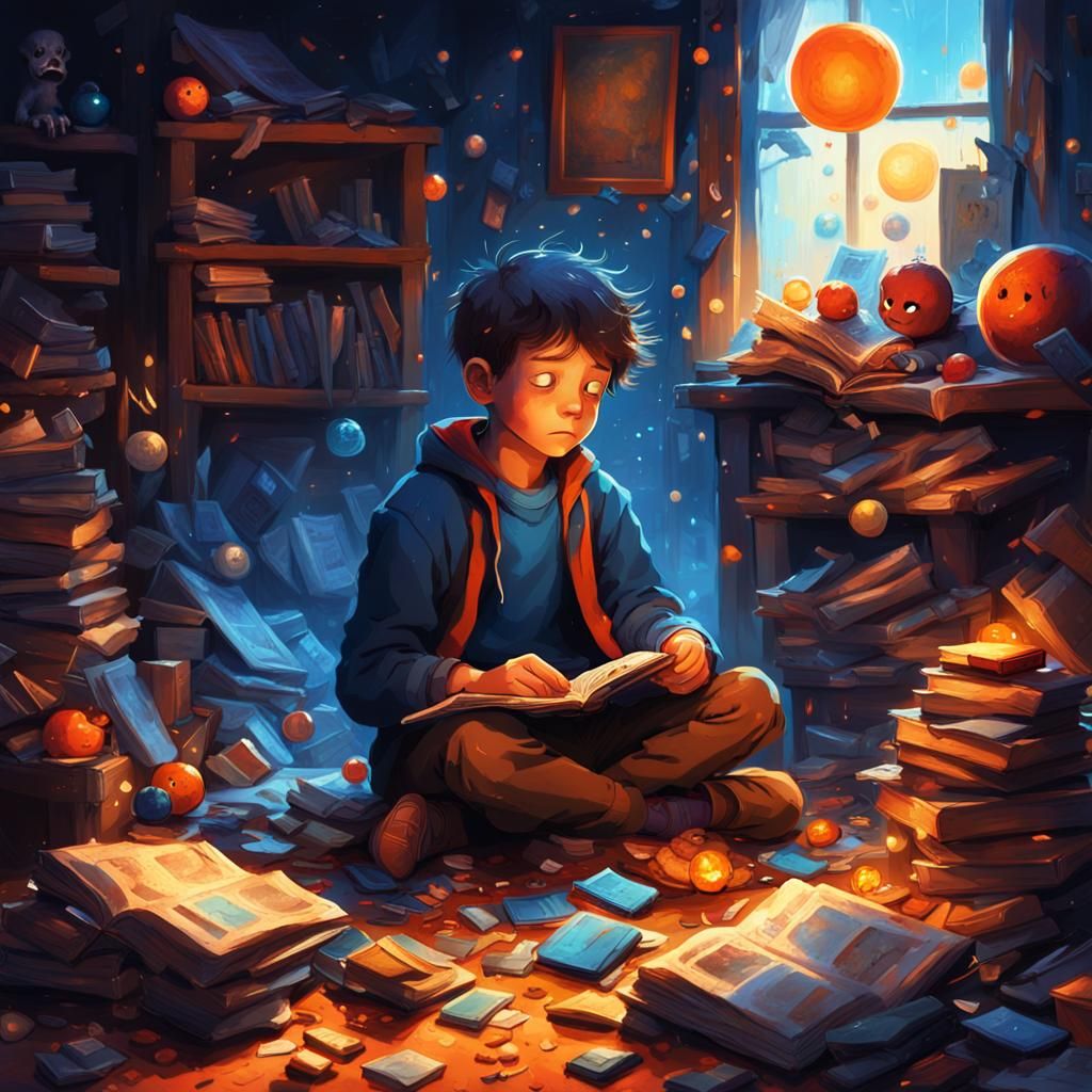 Boy Crying in Despair: Fantasy Concept Art