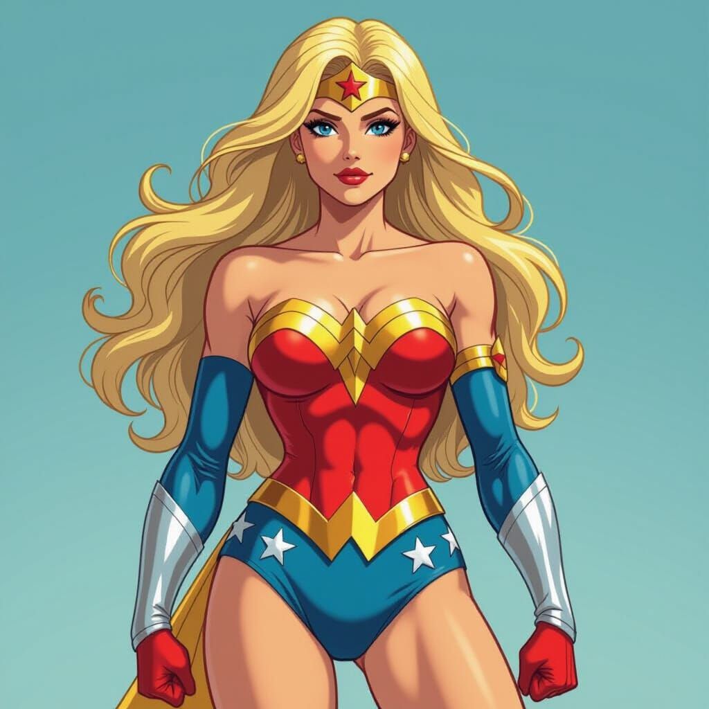 She-Ra as Wonder Woman, in Comic Book Style