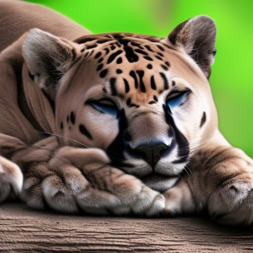 Hyperrealistic Sleeping Panther in High Definition