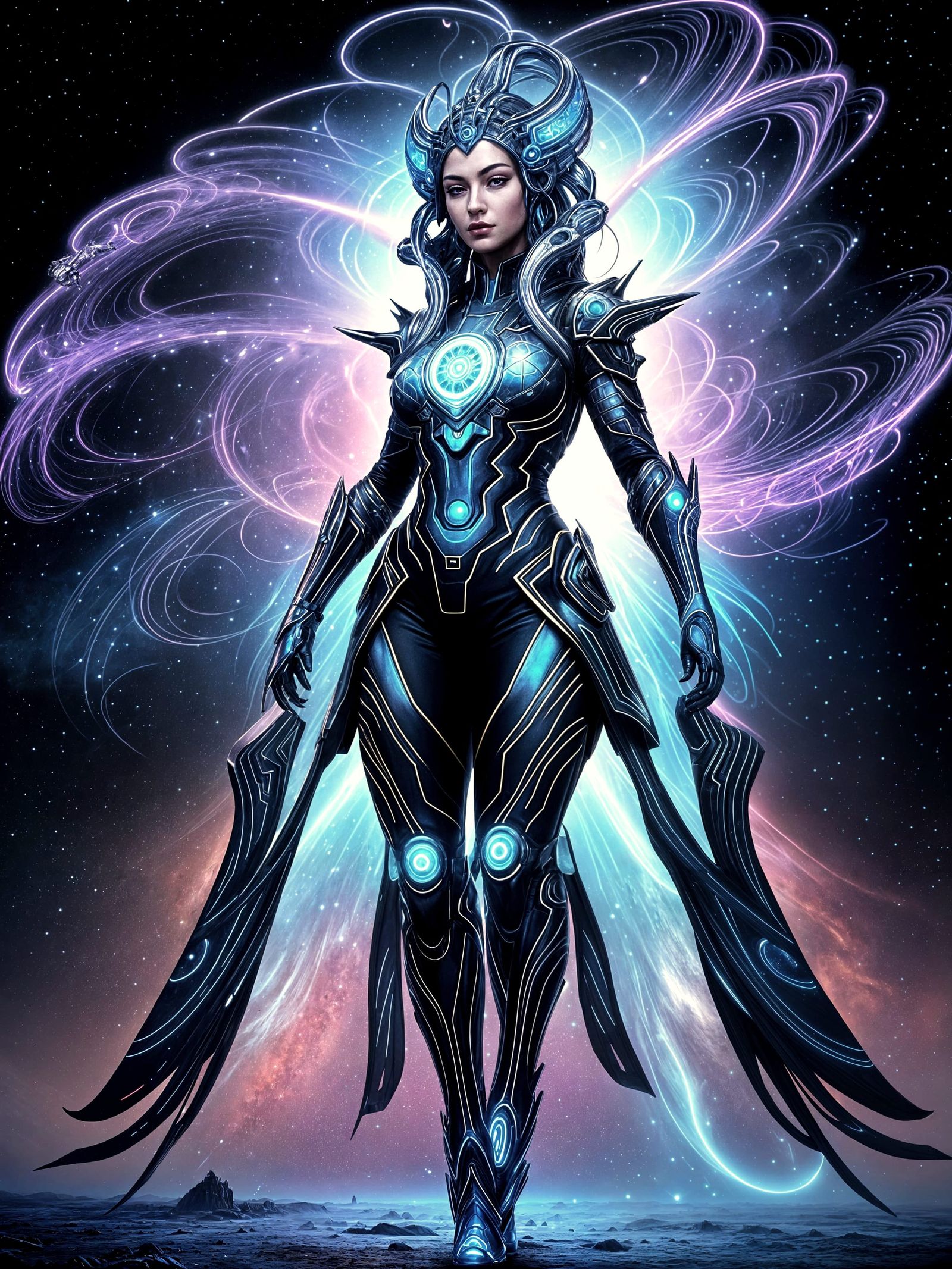 Divine Sci-Fi Goddess of Cosmic Energy