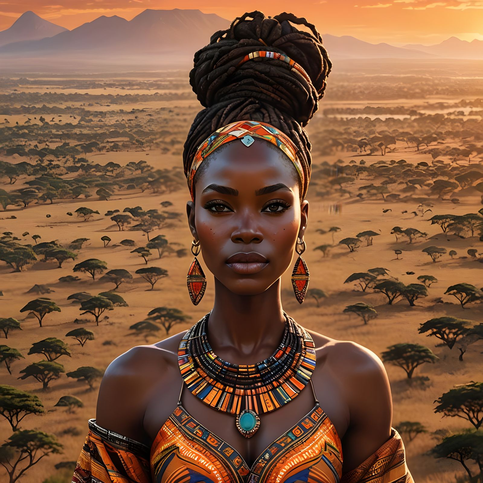 Beautiful African Woman in Traditional Attire