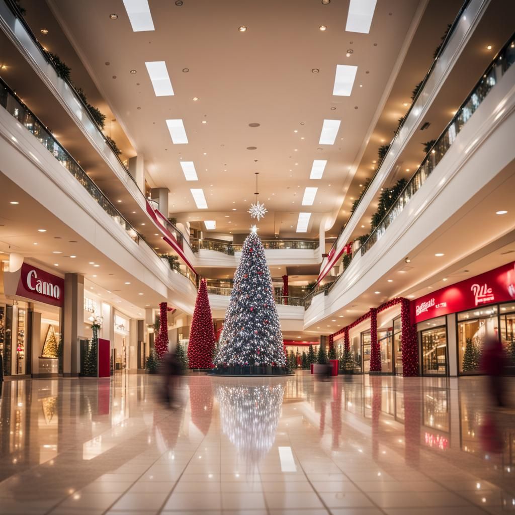 Empty Christmas Mall: Professional Photography