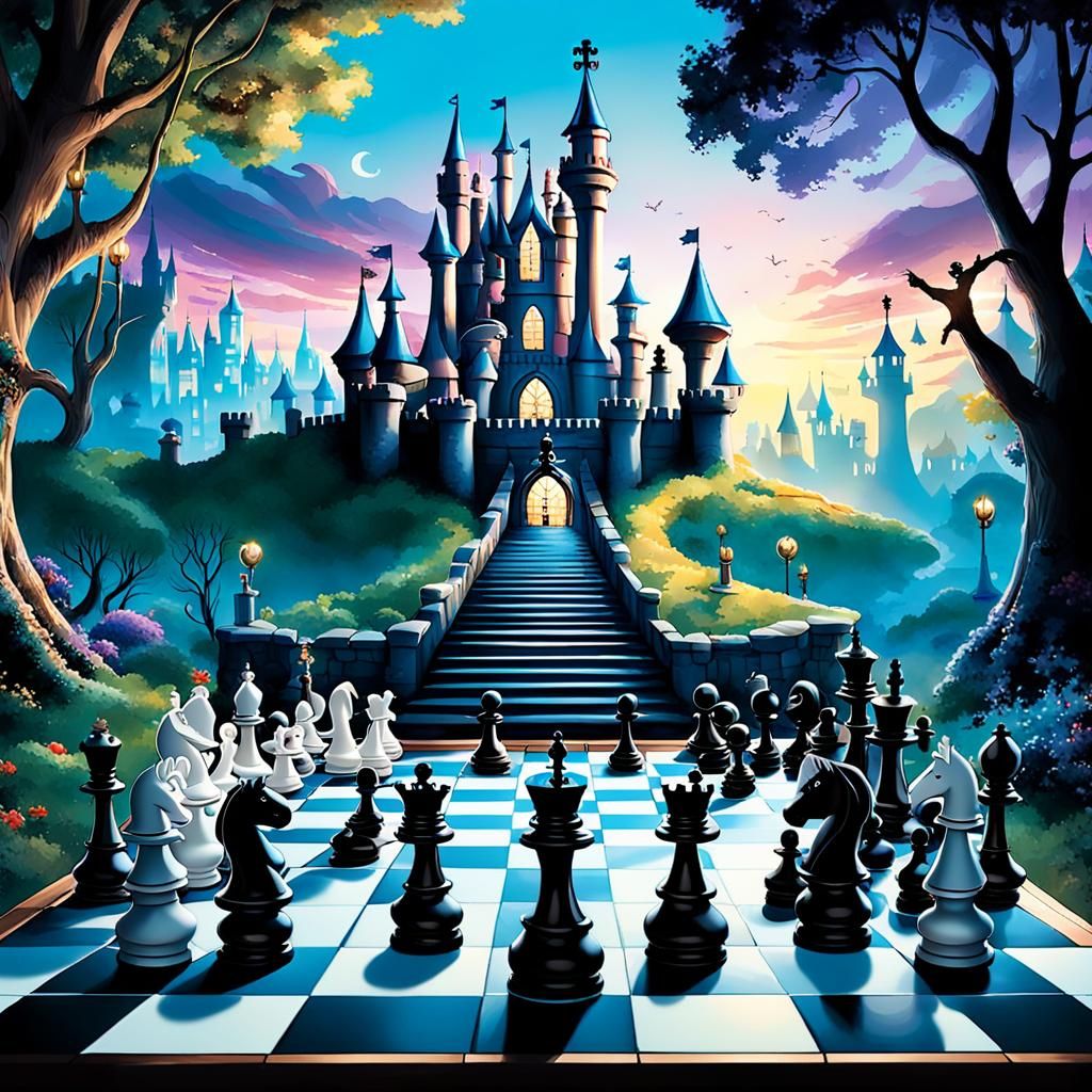 Immerse yourself in a fantastic chess game inspired by "Alice in Wonderland".