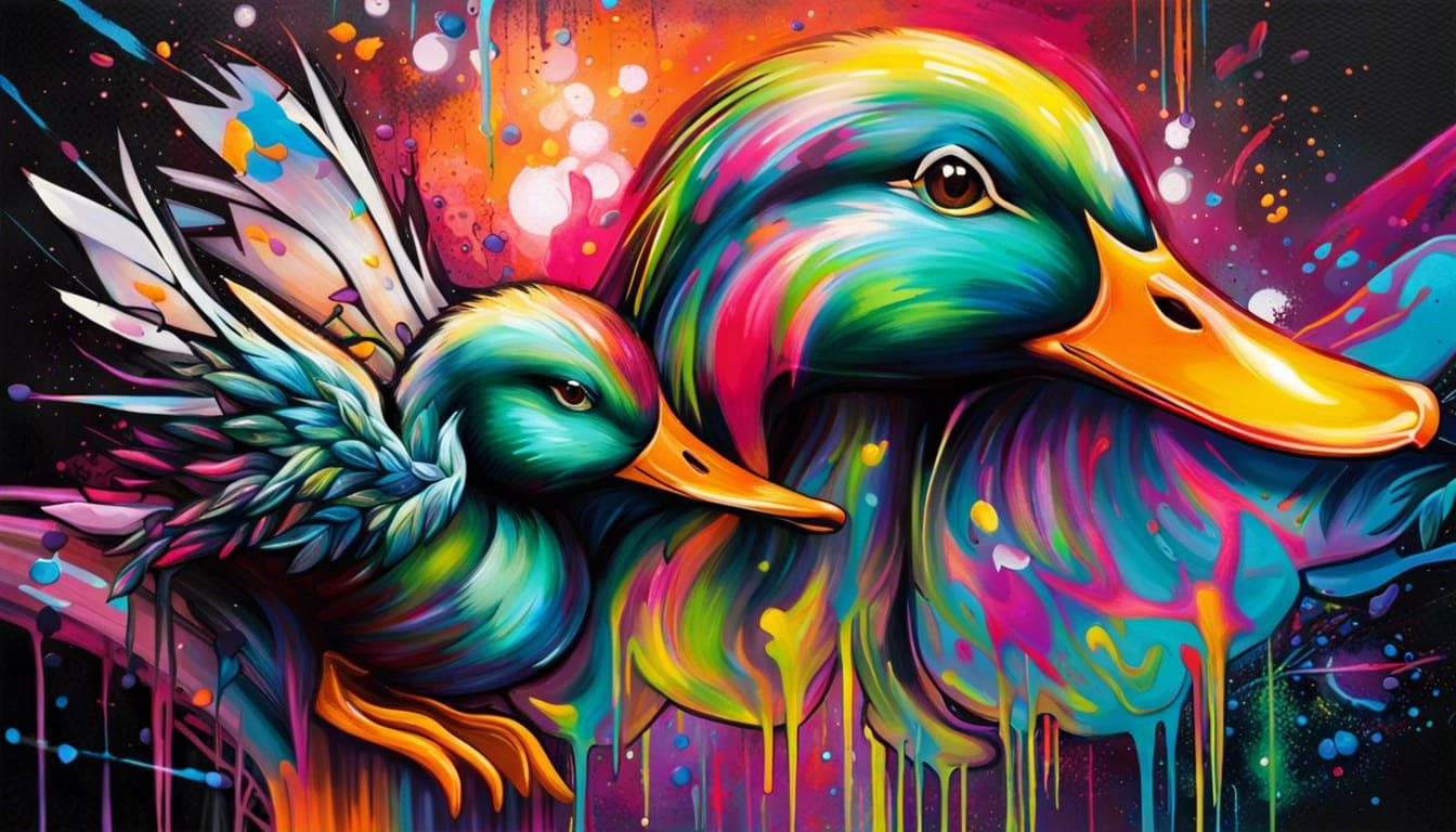 Duck and Fairy Nightclub Graffiti Art
