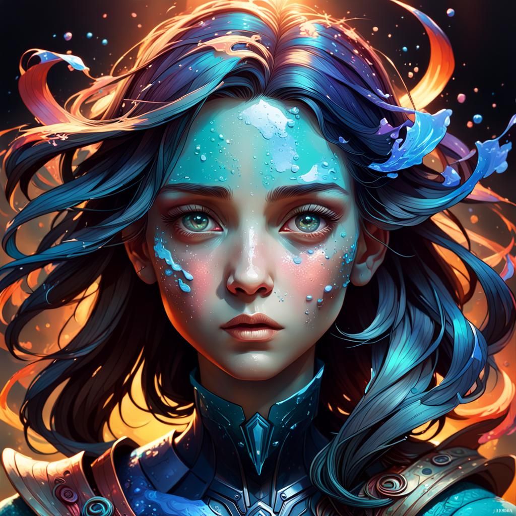 Expressive Portrait of Regret in Hyperdetailed Style