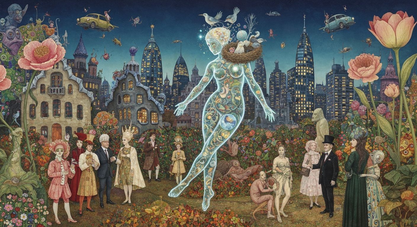 Surreal Garden Party in Fantasy Style