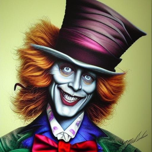 Surreal Mad Hatter Portrait in Cheval Style