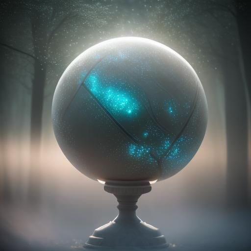 Ethereal Luminous Globes in Mist: A Sinister Fantasy