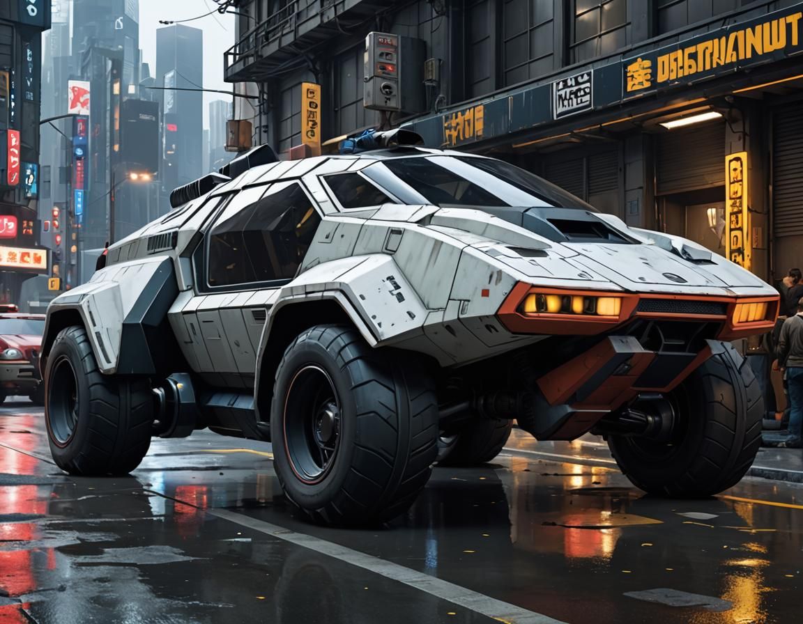 Sleek Futuristic Vehicle with Dynamic Lighting