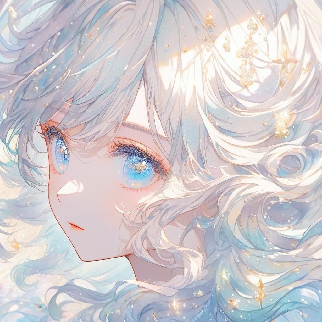 Anime Girl Portrait in Watercolor Style