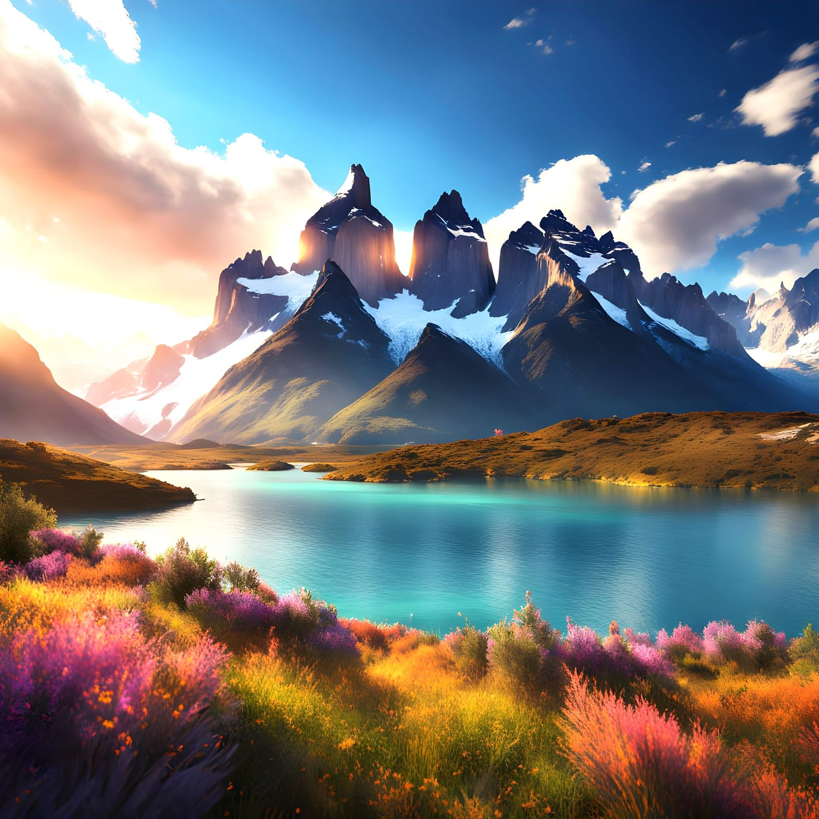 Patagonian Paradise with Granite Towers and Glaciers