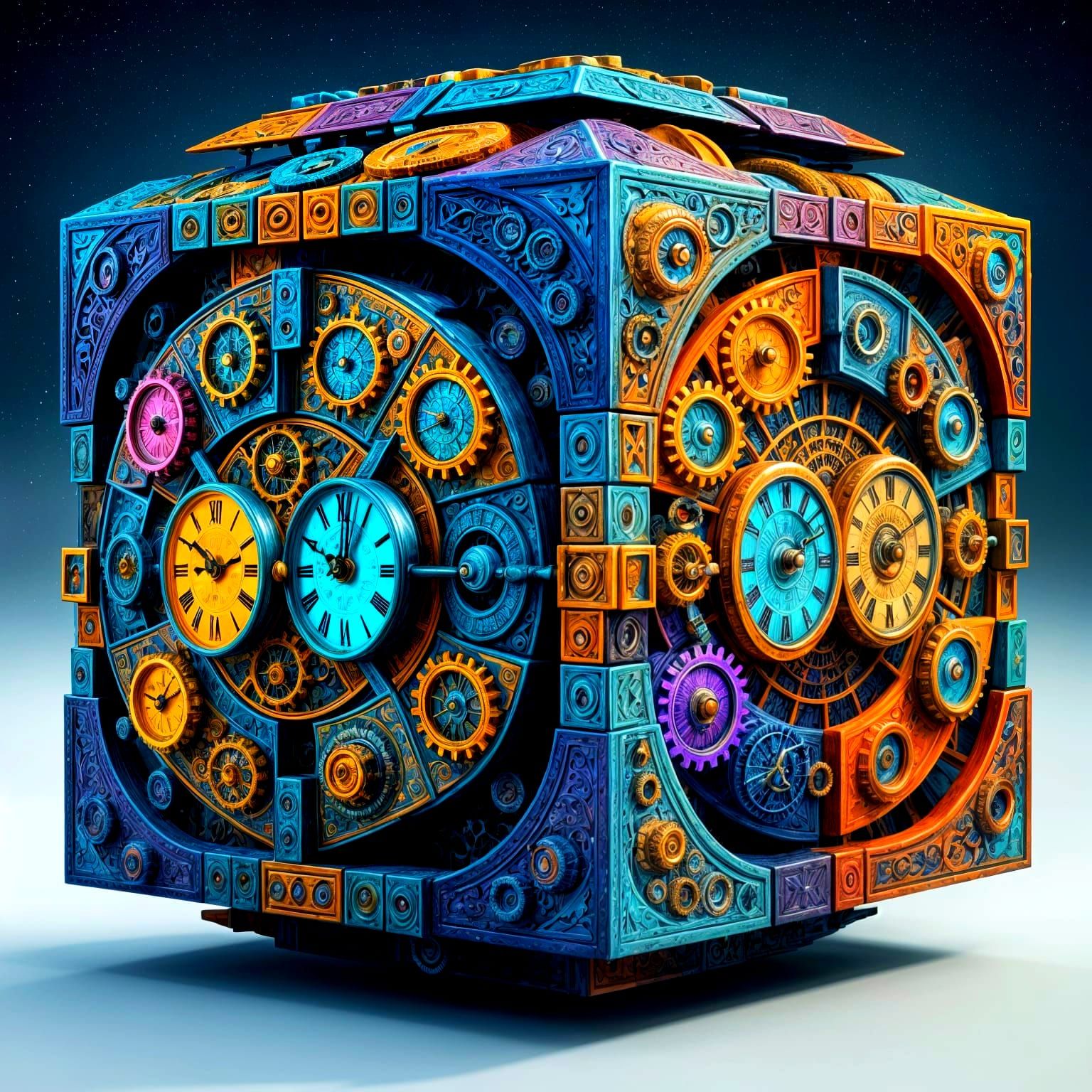 Surreal Time Cube: Sci-Fi Mystical Art