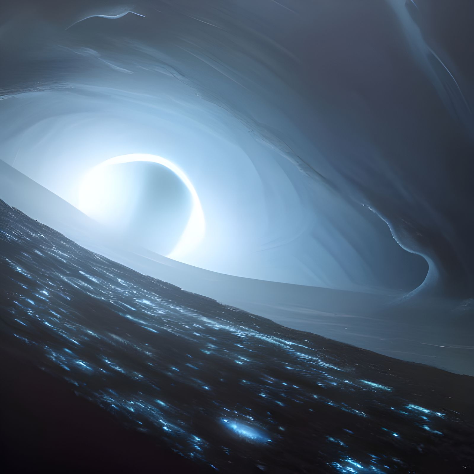 Dramatic Blackhole Close-Up in Space Art Style