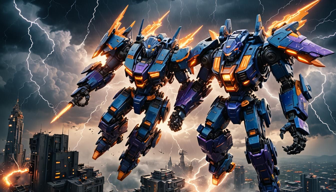 Epic Aerial Mecha Battle in Unreal Engine 5