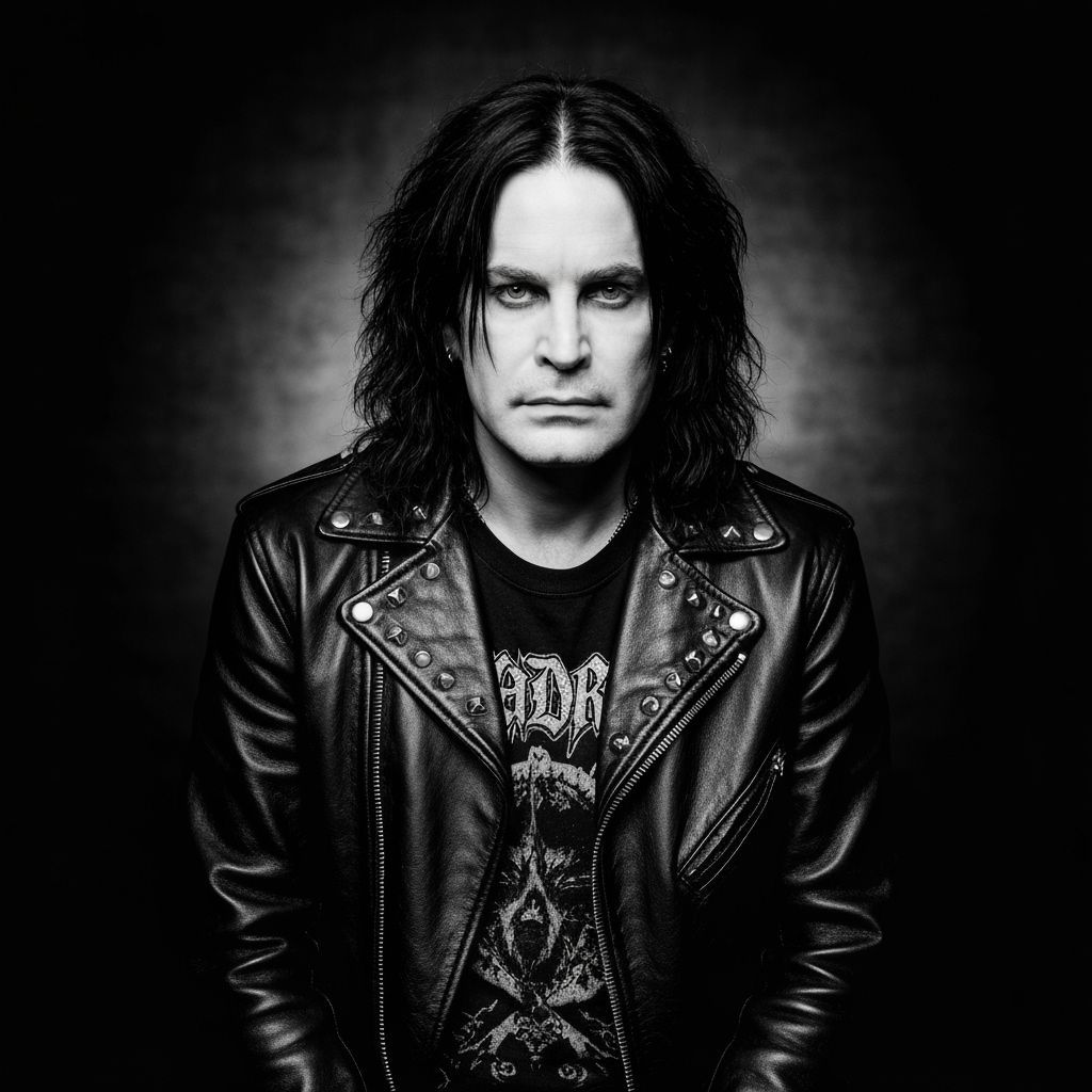 Ozzy Osbourne: Striking Black and White Portrait