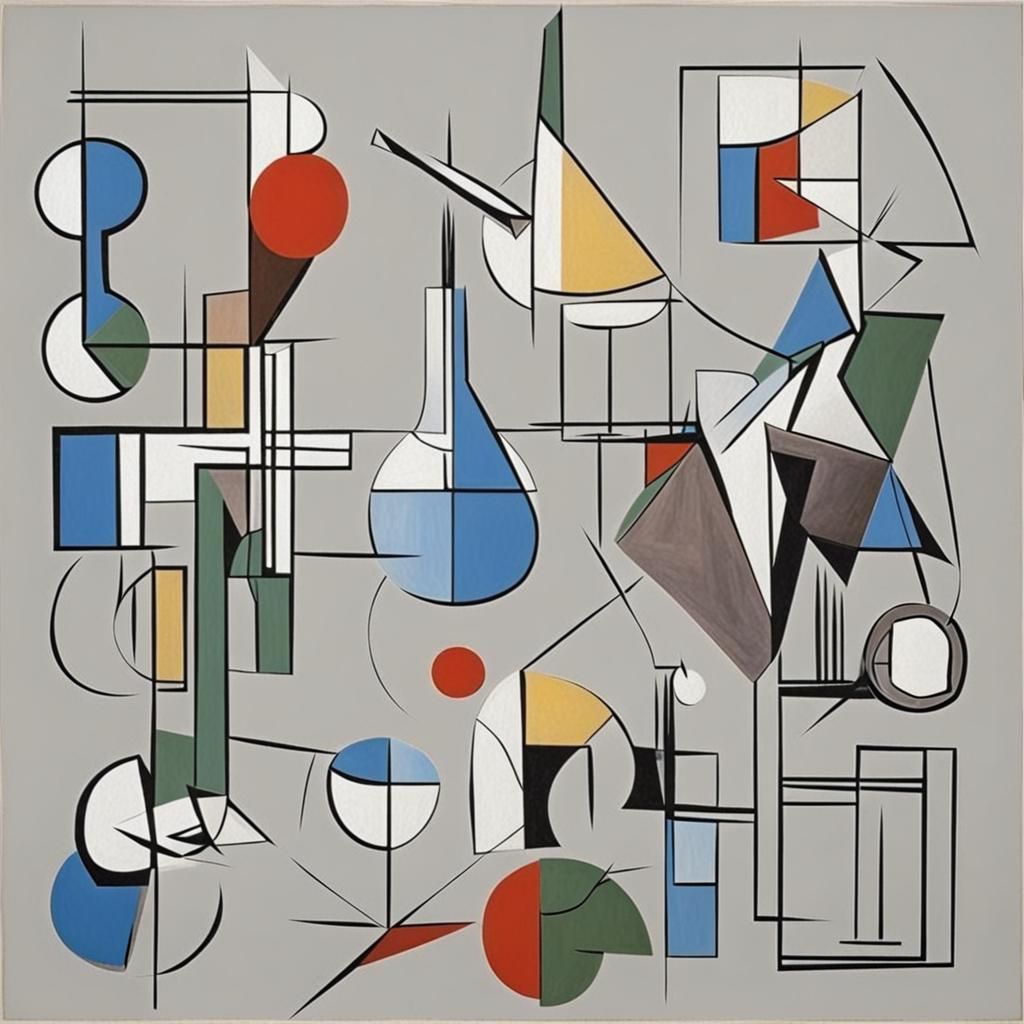Cubist Depiction of Basic Science in Picasso Style