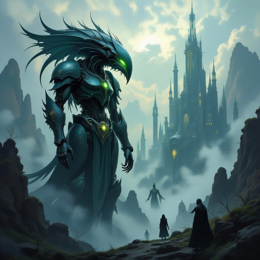 Mythic Creatures and Robots in a Gothic Fantasy Realm