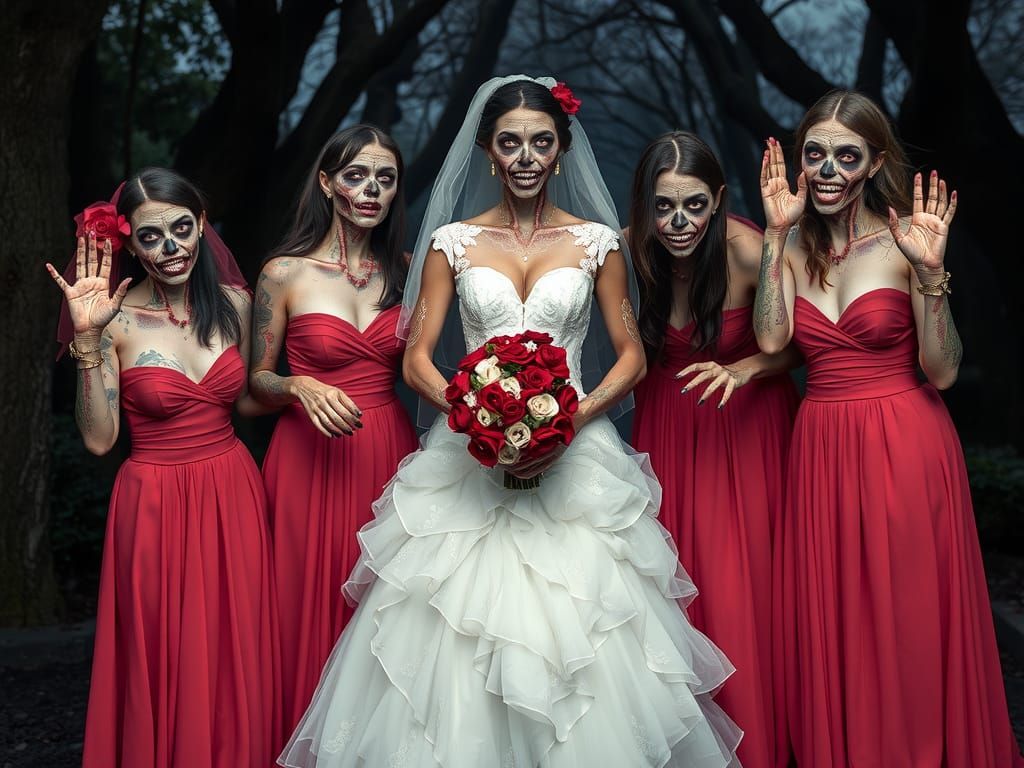 Undead Zombie Bride and Bridesmaids