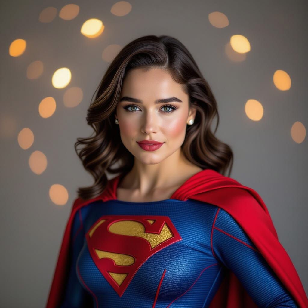 Superhero Portrait in Vibrant Colors and Dramatic Lighting