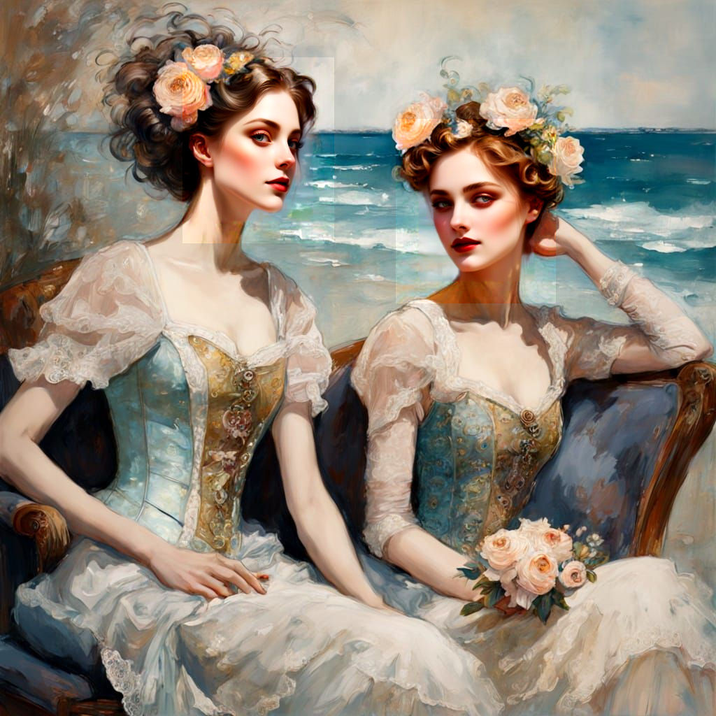 Languid Belle Époque Beauties Bask in Golden Light