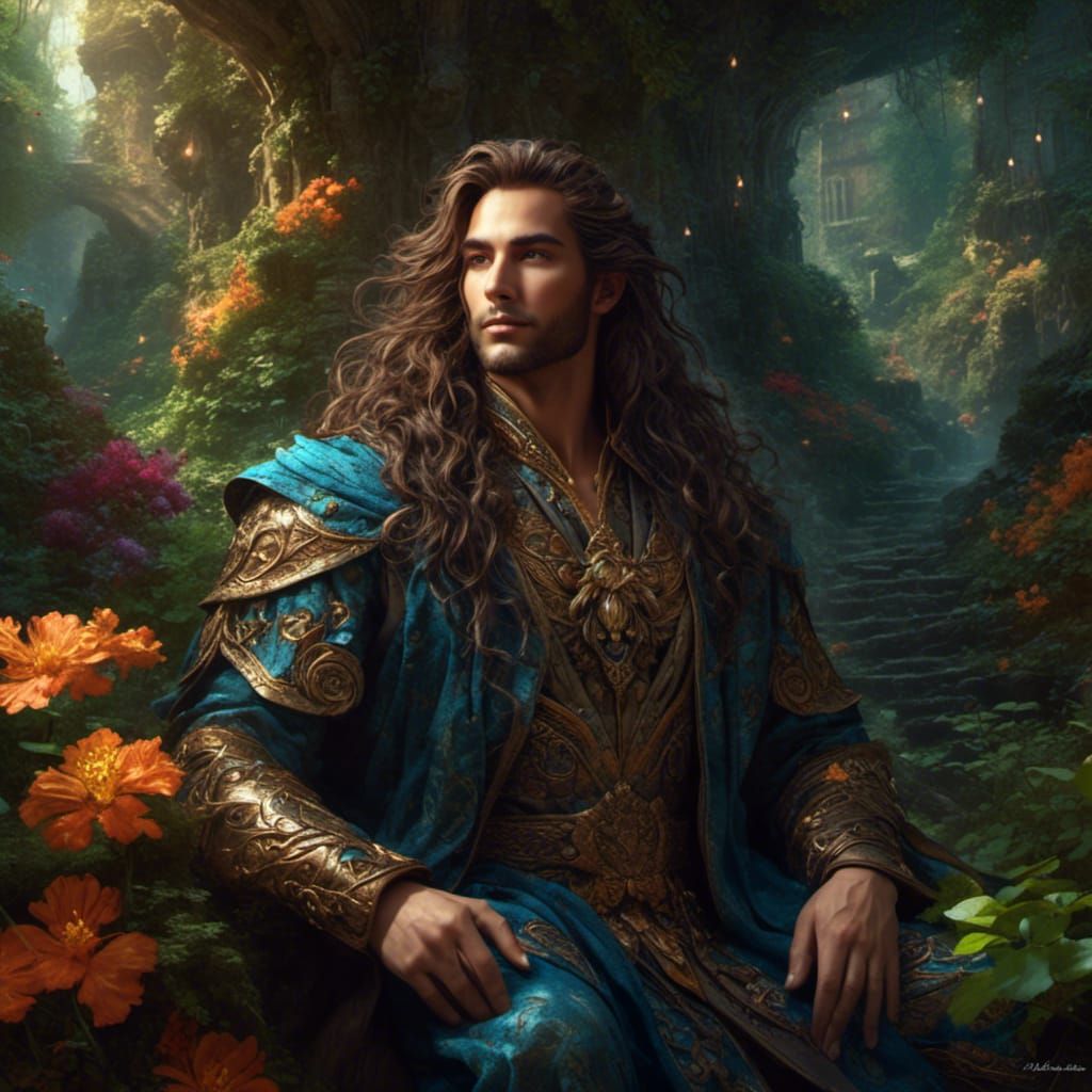 Fairy King Portrait in Whimsical Fairycore Style