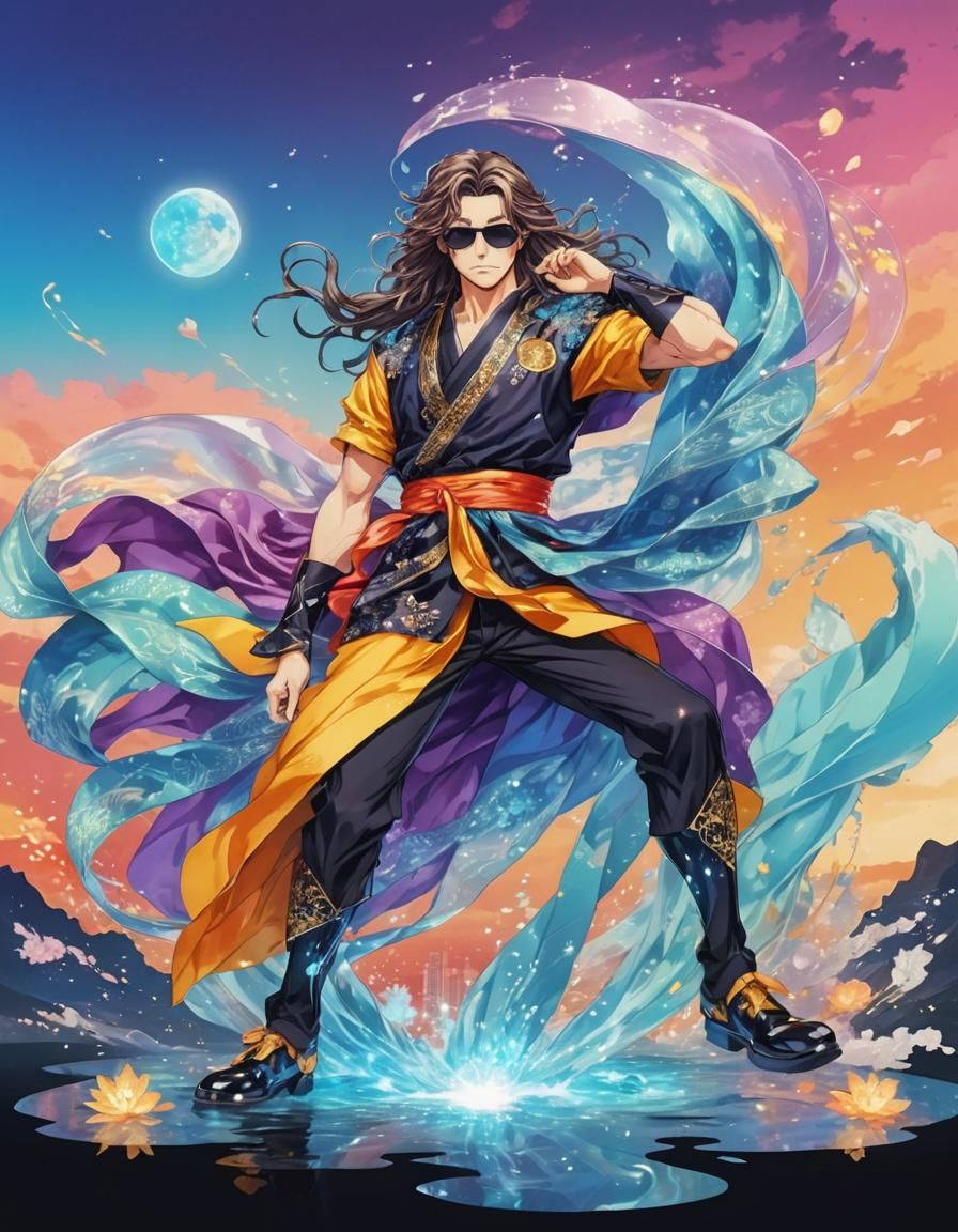 Glamorous Bishounen Adventurer in Modern Fashion Style