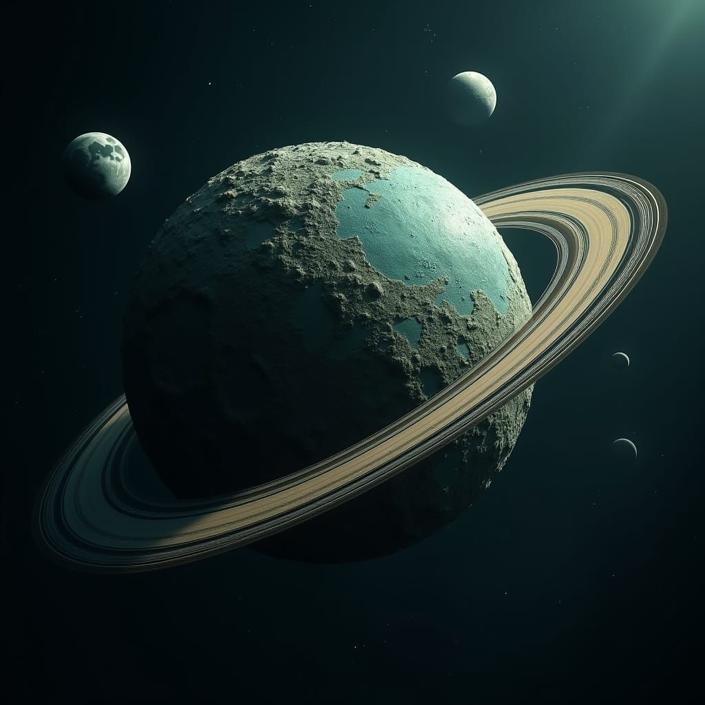 Rocky Planet with Three Moons, a Blend of Earth and Mars