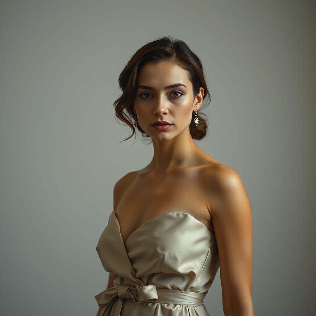 Elegant Woman Portrait in Hyperrealistic Style