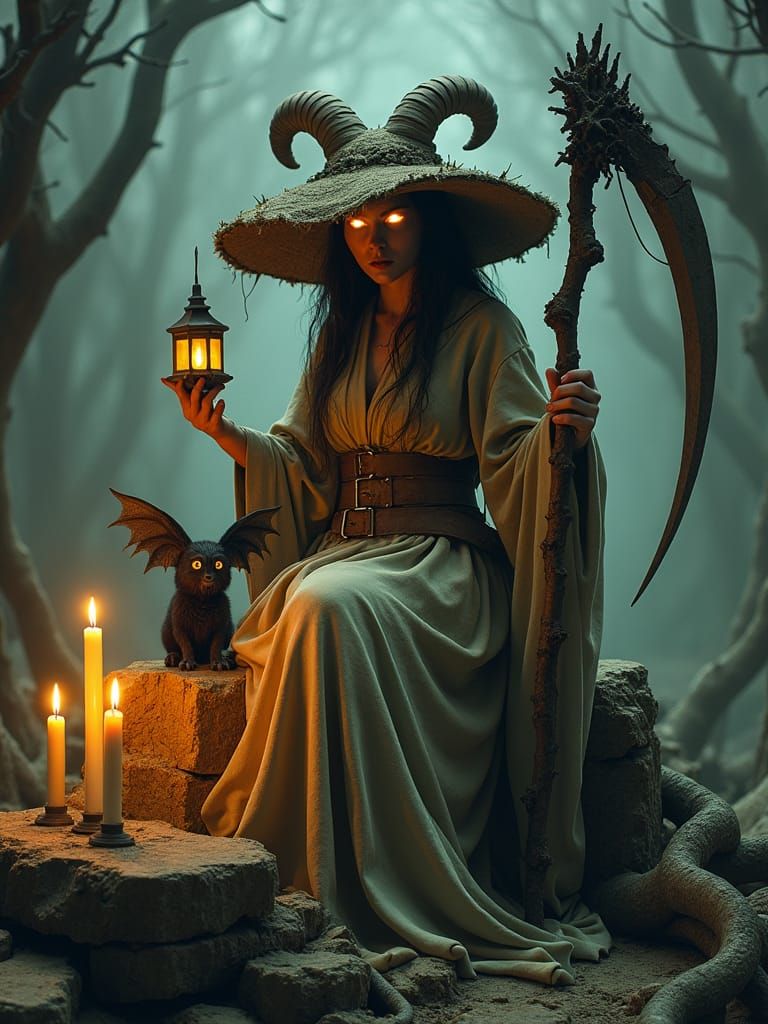 Mysterious Satyr Warlock with Imp Familiar