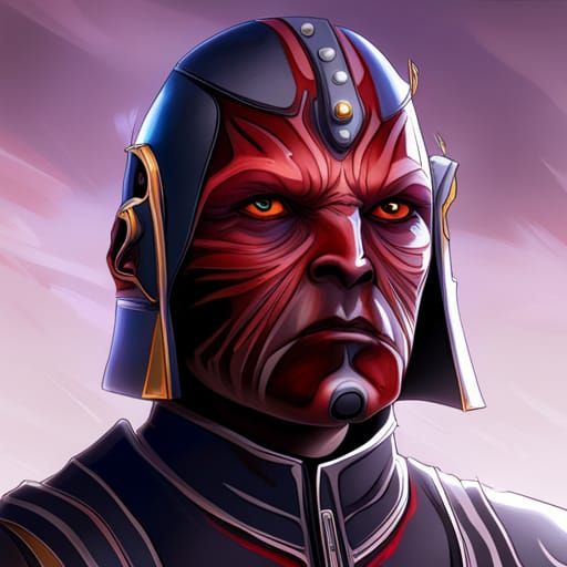 Sith Pureblood Portrait with Red Skin and Piercings