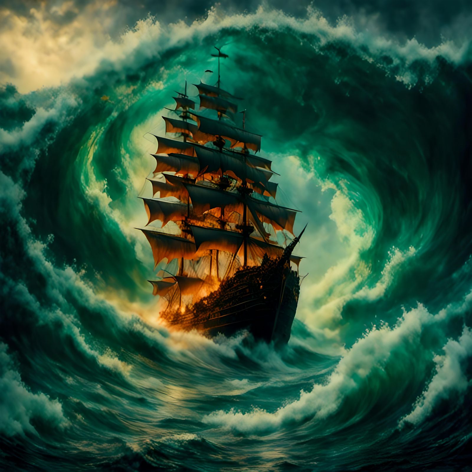 Poseidon's Fury: Ocean Wave Destruction