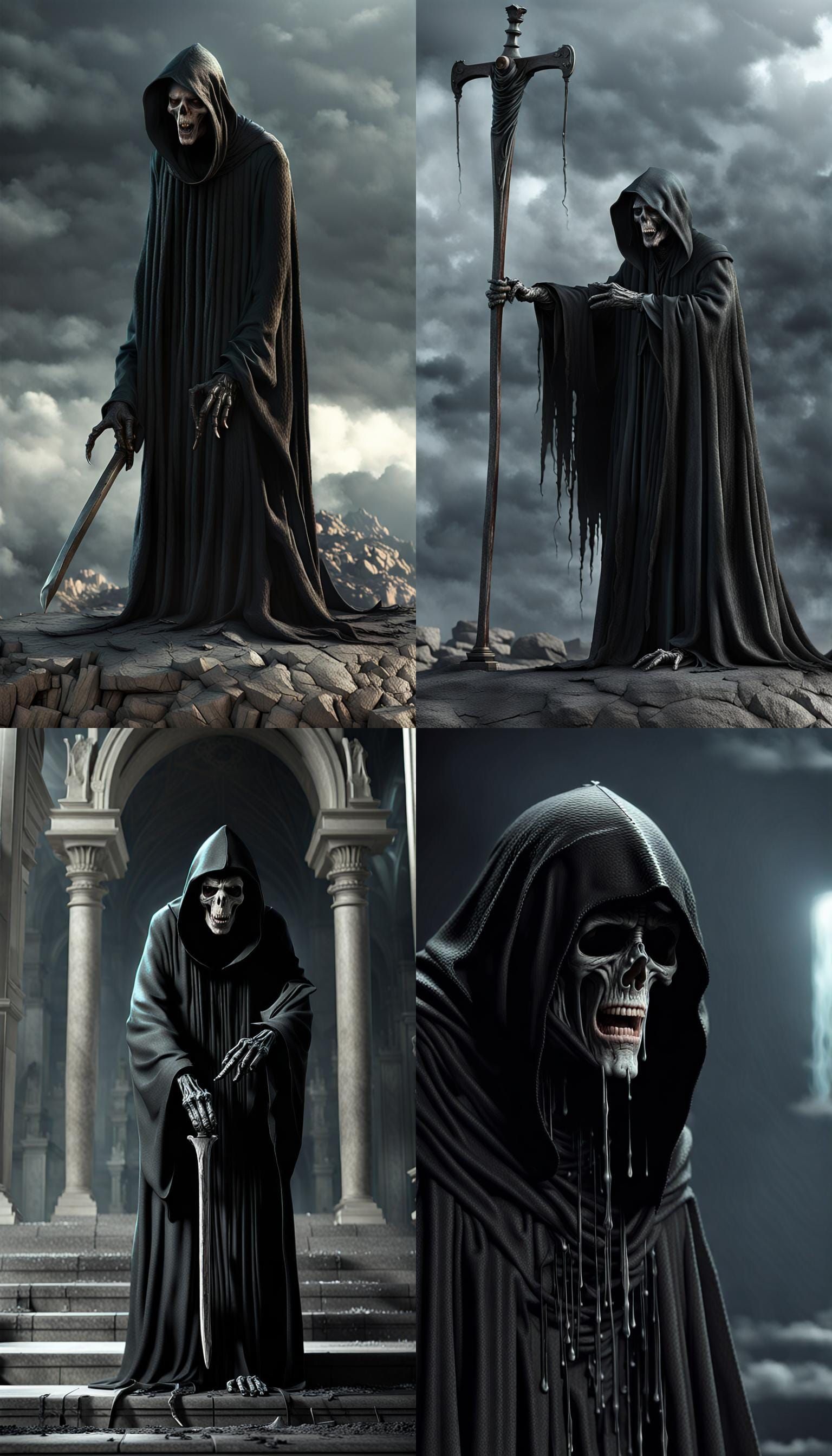 Crying Grim Reaper in CGI VFX Style