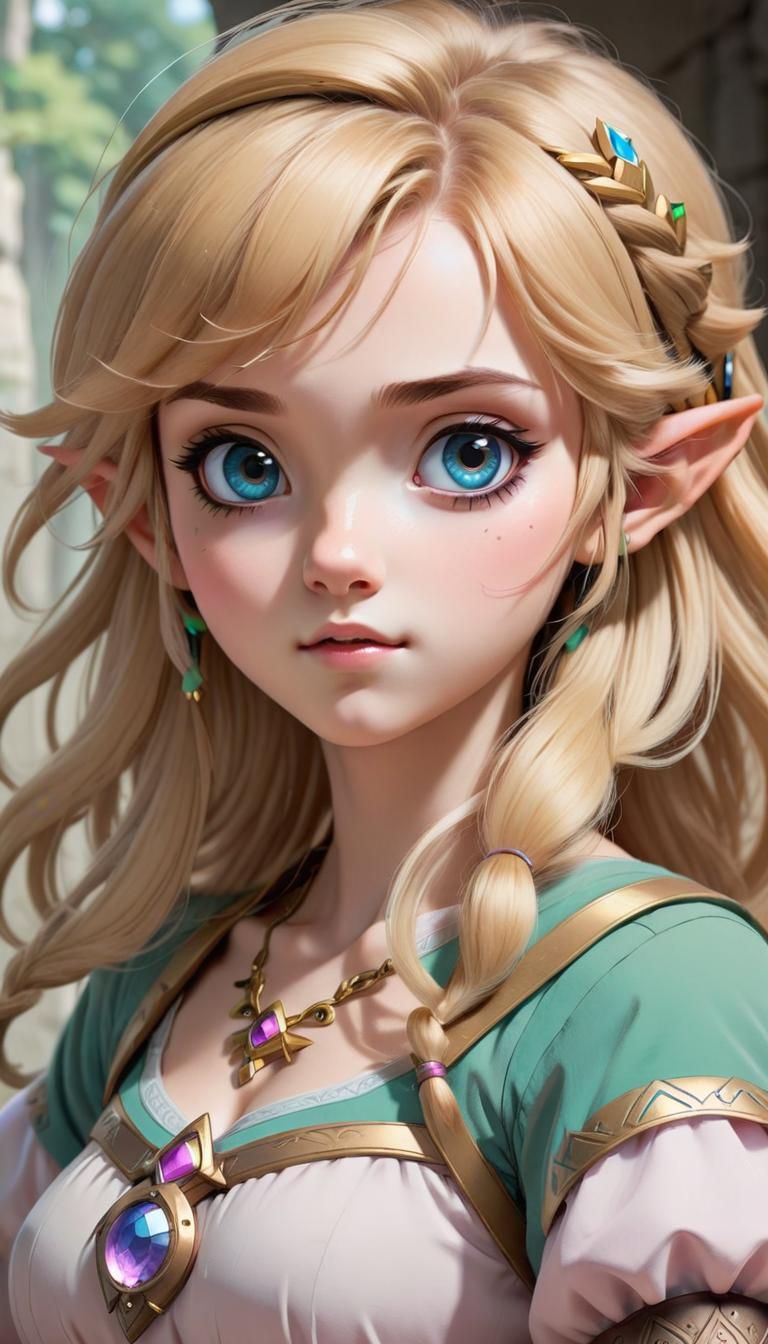 Manga Portrait of a Cute Blonde Princess