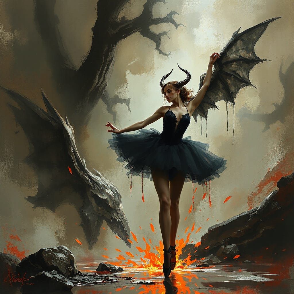 Sinister Evil Ballerina in Dramatic Style