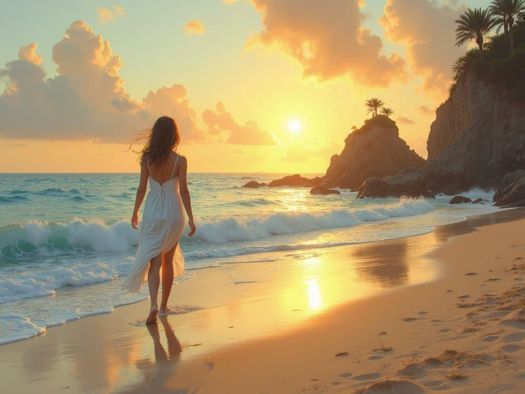 Tranquil Sunrise Seaside Vista in Photorealistic Style