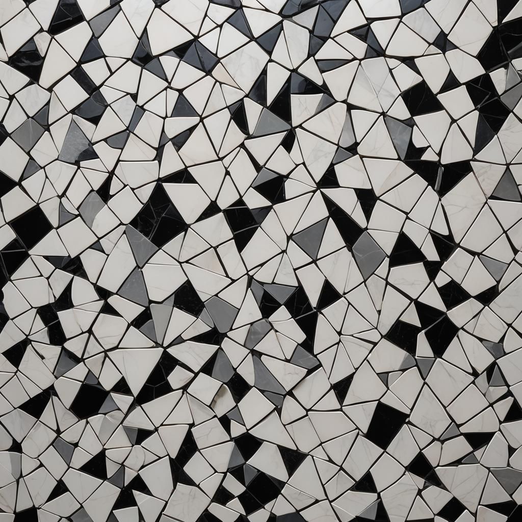 Intricate Monochrome Mosaic Wall Art