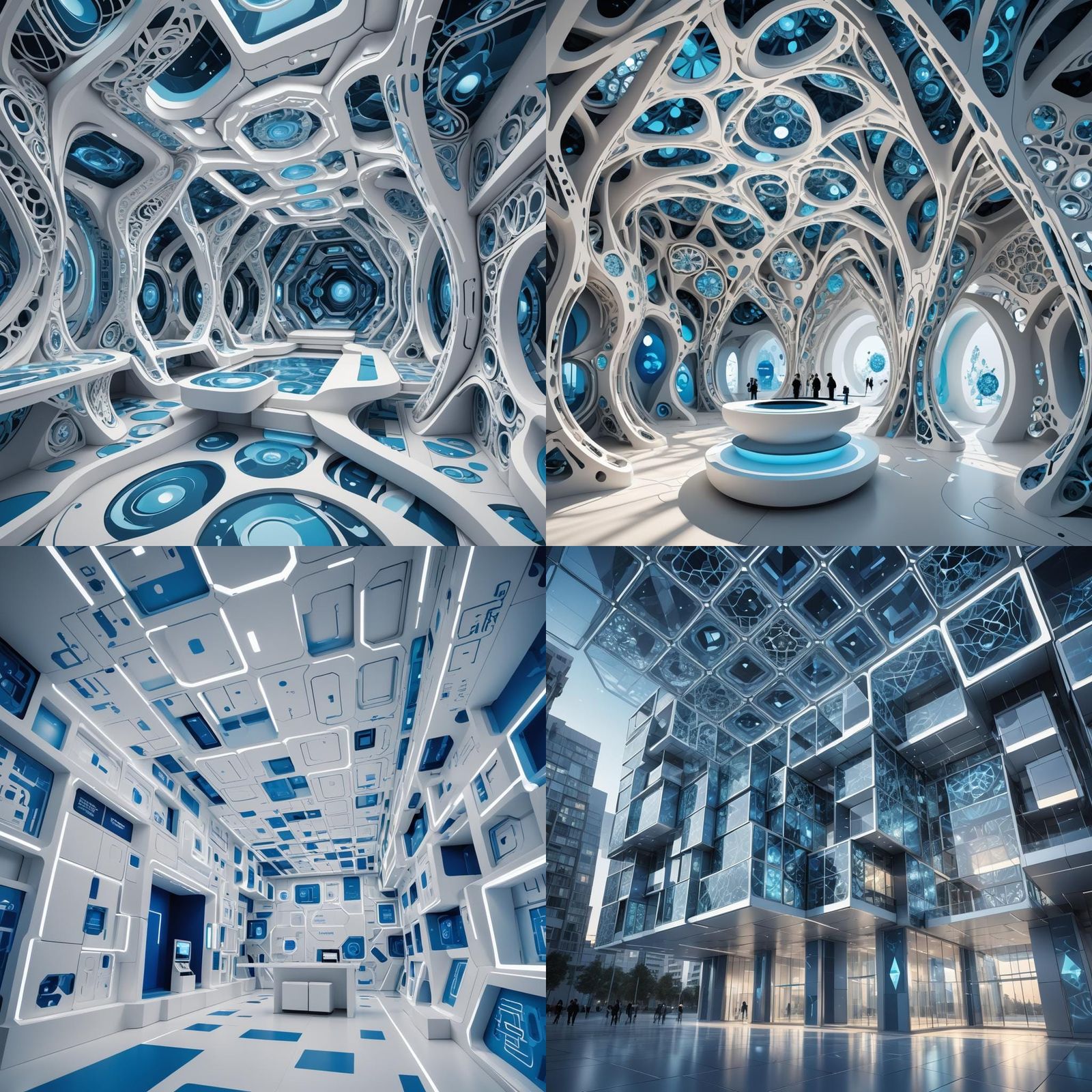 Futuristic Exhibition Pavilion with Abstract Fractal Design