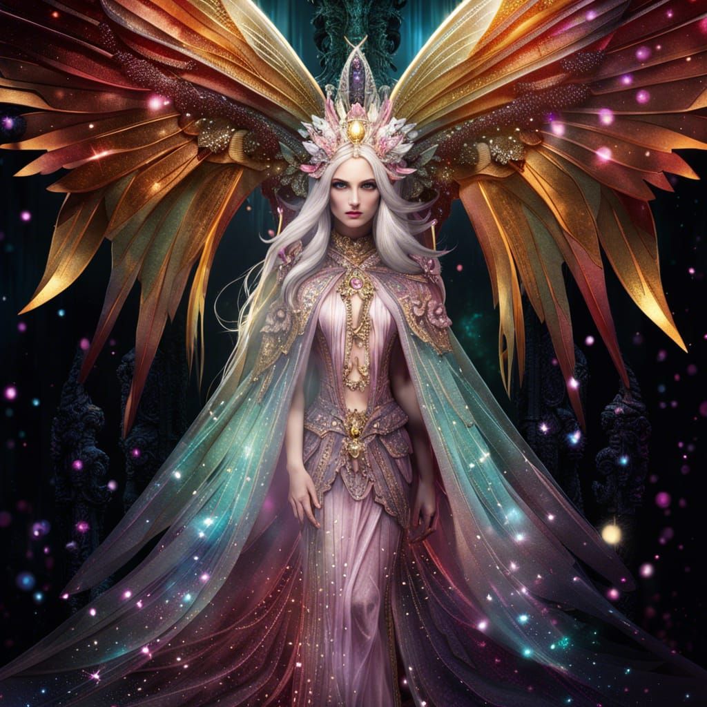 Enchanting Evil Fairy with Crystal Wings