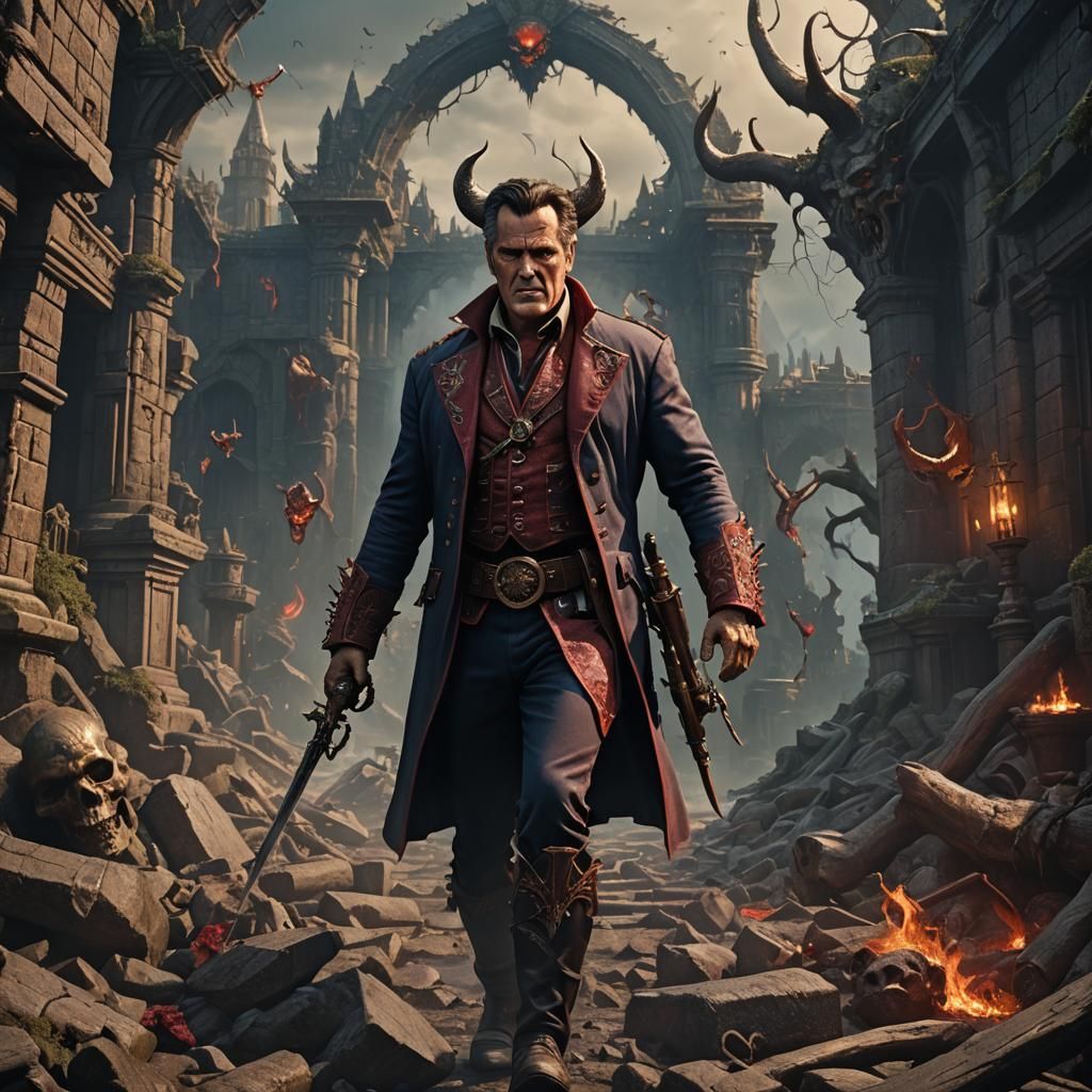 Bruce Campbell as Satan: Detailed Matte Painting