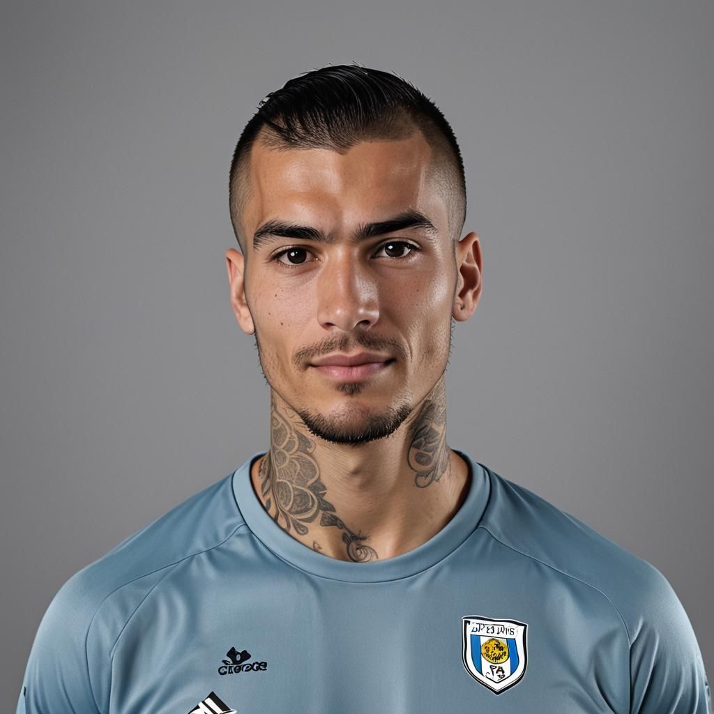 Detailed Portrait of Argentinian Soccer Player