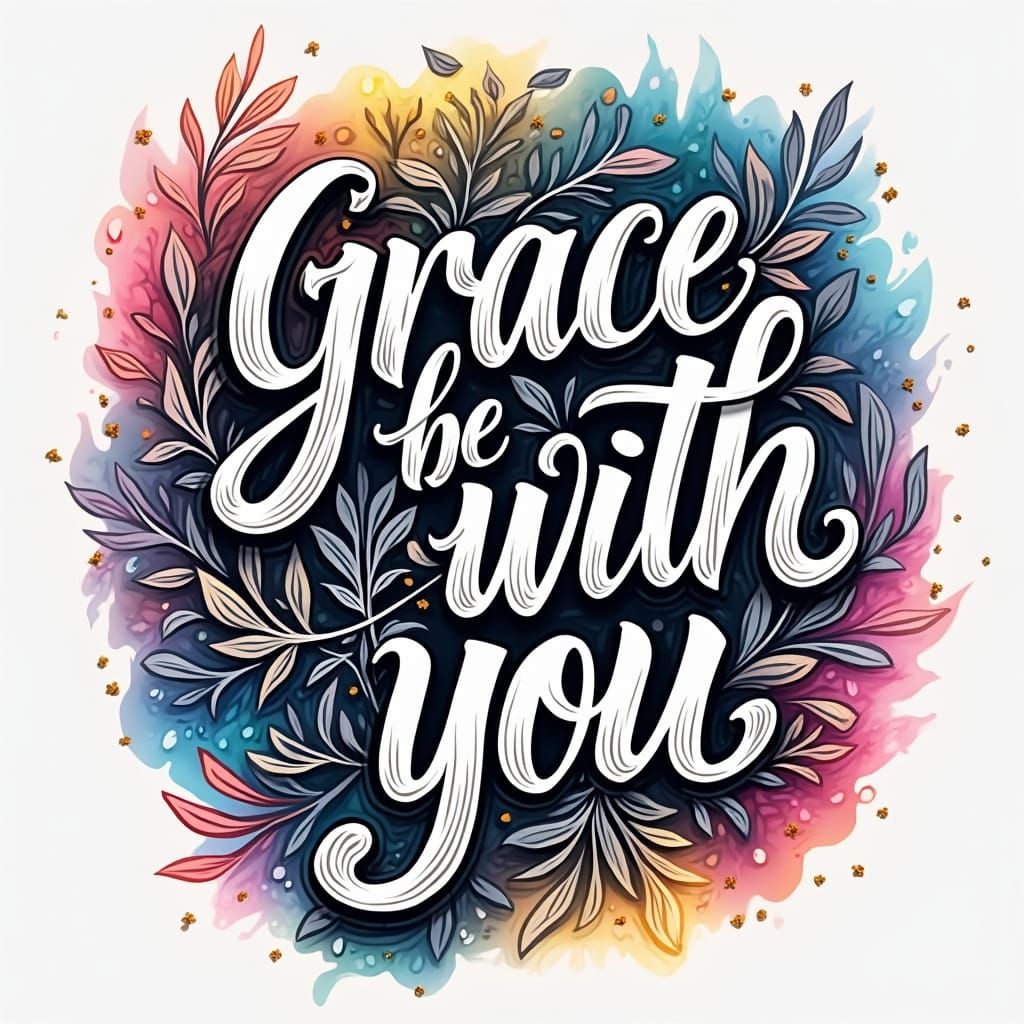 Elegant Typography Art: Grace Be With You