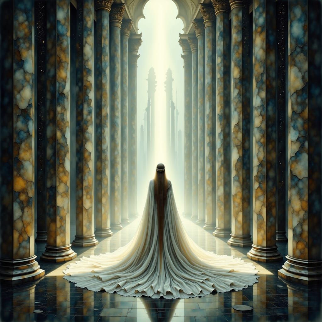 High Priestess in Dreamy Symbolic Style