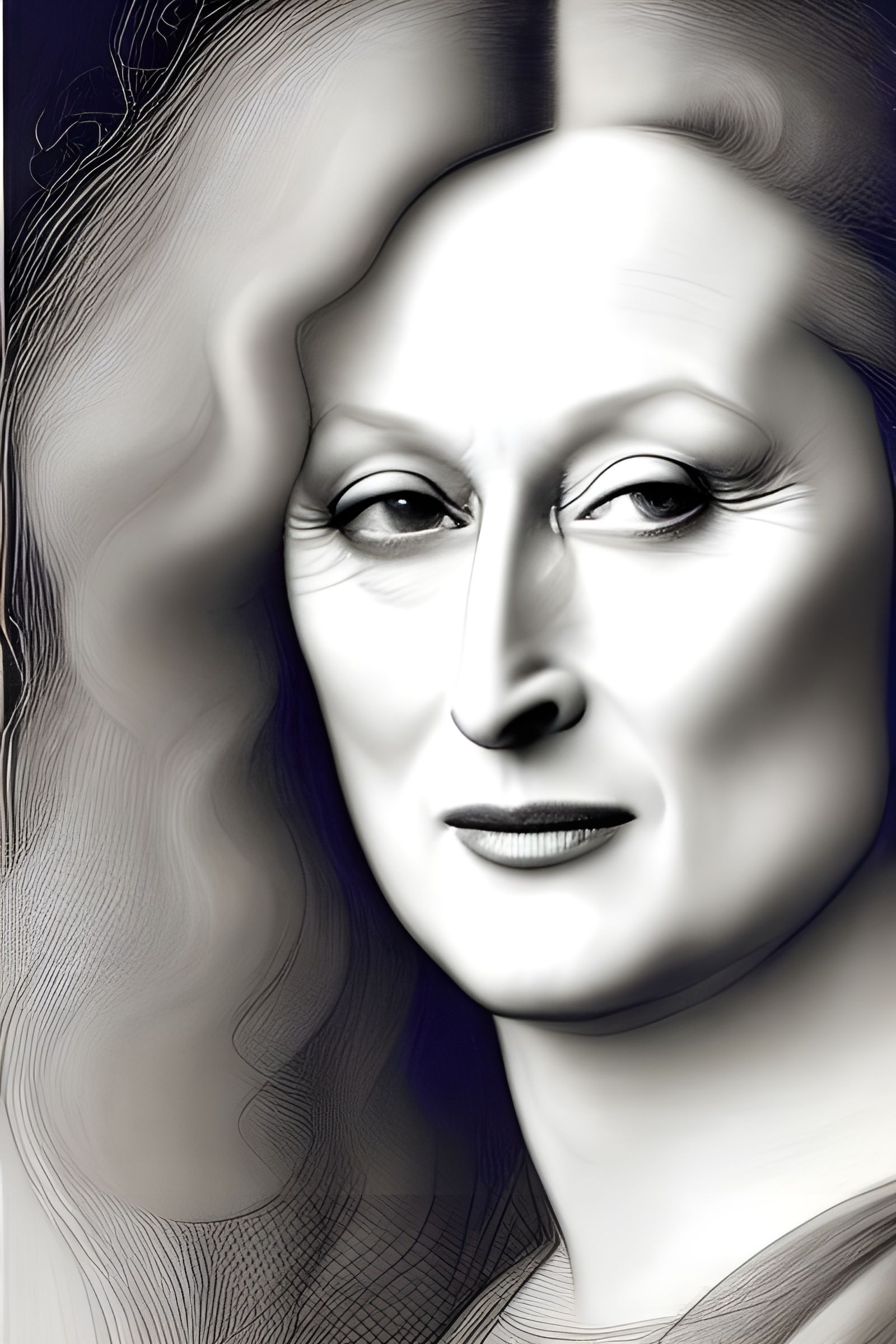 Meryl Streep Portrait in Da Vinci Style