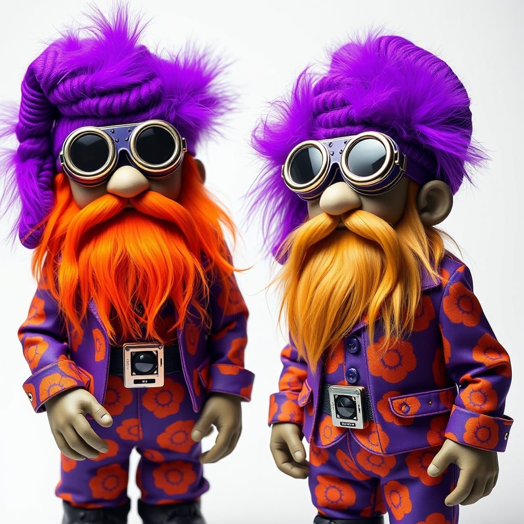 Glamorous DMT Gnome Models in Bold Mod Attire