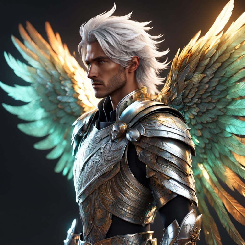 Stunning Anime-Inspired Portrait of a Silver-Haired Warrior