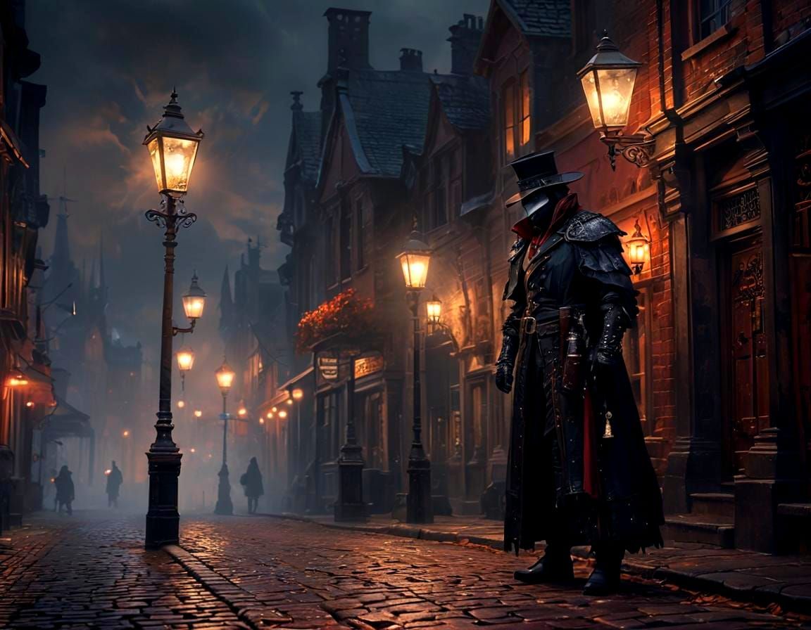 Dark Fantasy Plague Doctor in Victorian Style