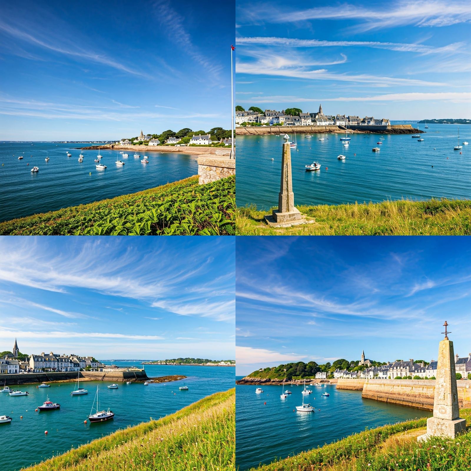 Brittany Coastal Village at Sunrise: A Seascape Painting