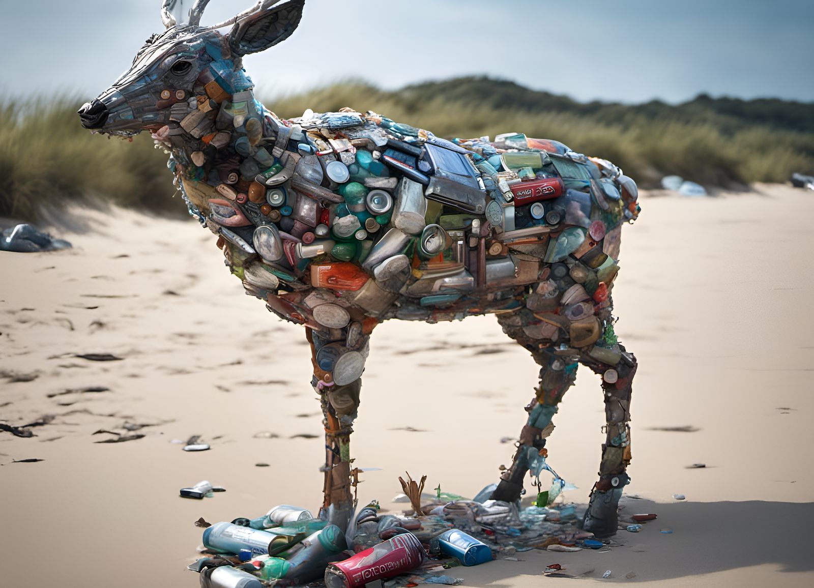 The Beach is Clean Now - Deer Statue