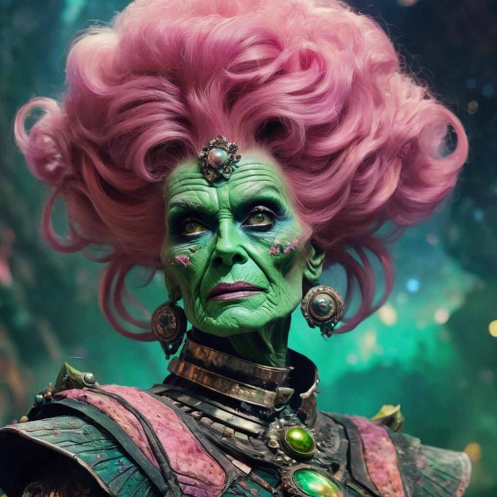 Barbarella Concept Art: Transvestite Portrait with Vibrant C...