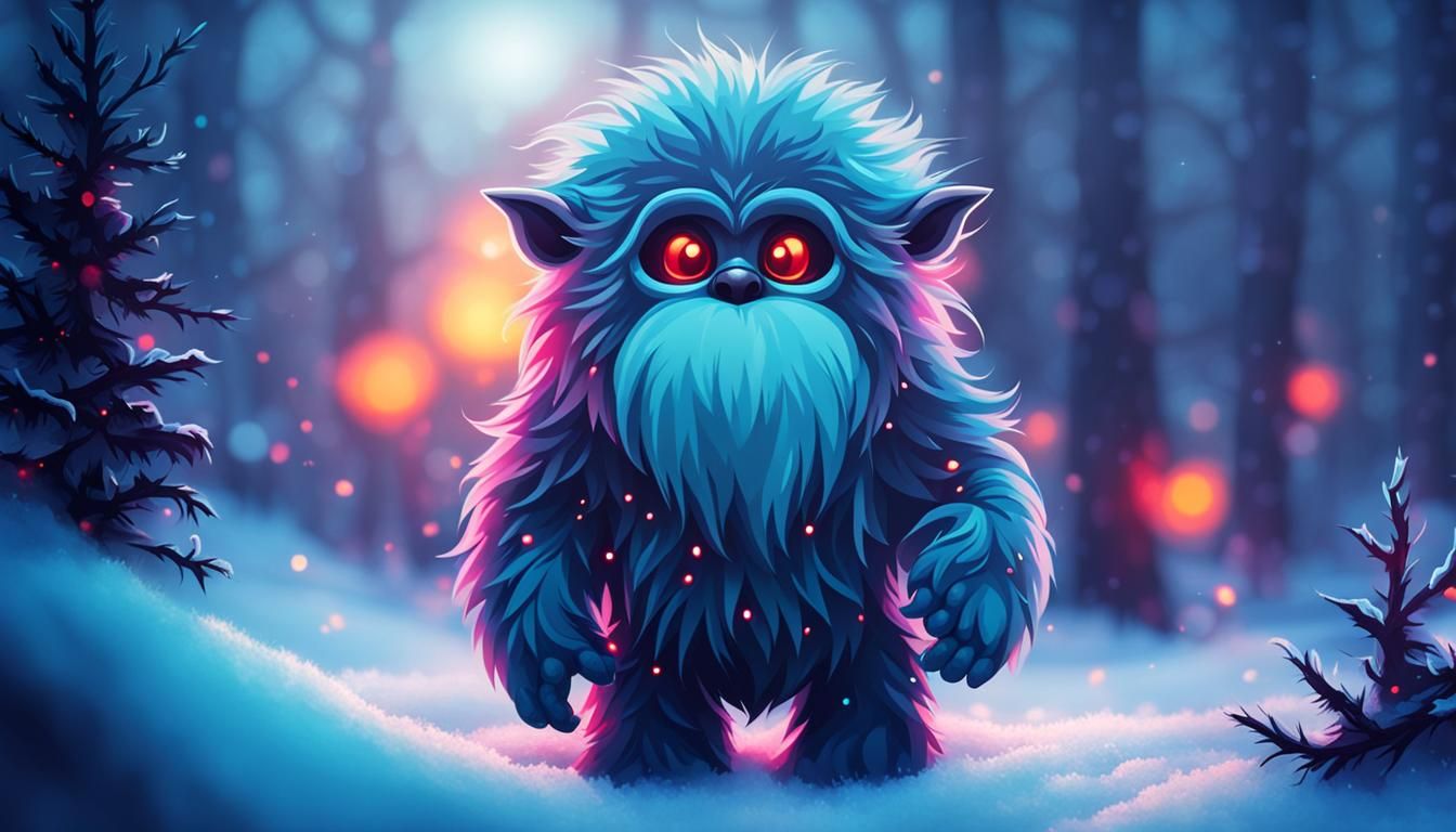 Cute Spooky Yeti in Sinister Colors